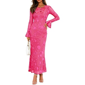 image:imageZESICA Womens Fall Bell Long Sleeve Wedding Guest DressesRose