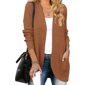 image:imageZESICA Womens Fall Fashion Open Front Cardigan SweatersBrown