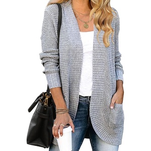image:imageZESICA Womens Fall Fashion Open Front Cardigan SweatersGrey