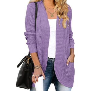 image:imageZESICA Womens Fall Fashion Open Front Cardigan SweatersViolet