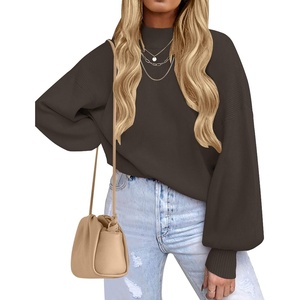image:imageZESICA Womens Fall Fashion Turtleneck Long Sleeve Knit Oversized SweatersCoffee