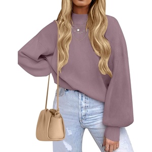 image:imageZESICA Womens Fall Fashion Turtleneck Long Sleeve Knit Oversized SweatersDarkviolet
