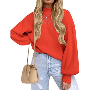 image:imageZESICA Womens Fall Fashion Turtleneck Long Sleeve Knit Oversized SweatersFirered
