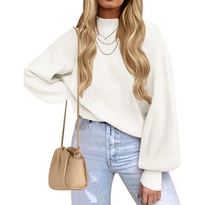 image:imageZESICA Womens Fall Fashion Turtleneck Long Sleeve Knit Oversized SweatersWhite