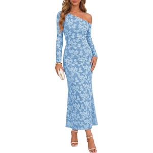 image:imageZESICA Womens Fall Floral Off Shoulder Wedding Guest DressesDustyblue