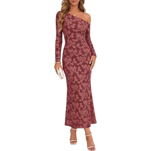 image:imageZESICA Womens Fall Floral Off Shoulder Wedding Guest DressesWinered