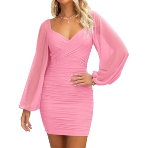 image:imageZESICA Womens Fall Long Sleeve Cocktail Party Mini DressesPink