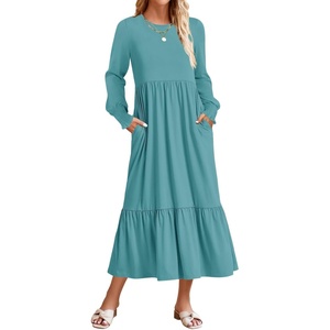 image:imageZESICA Womens Fall Winter Long Sleeve Casual Boho Maxi DressSage
