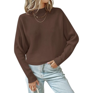 image:imageZESICA Womens Fall Winter Turtleneck Long Batwing Sleeve SweatersCoffee