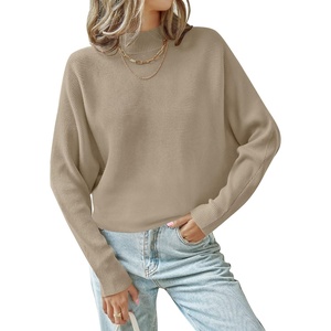 image:imageZESICA Womens Fall Winter Turtleneck Long Batwing Sleeve SweatersKhaki