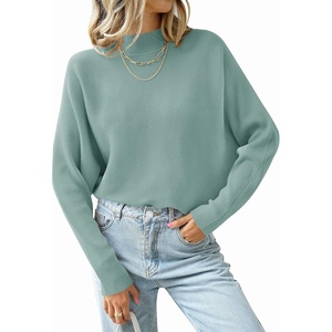 image:imageZESICA Womens Fall Winter Turtleneck Long Batwing Sleeve SweatersLake