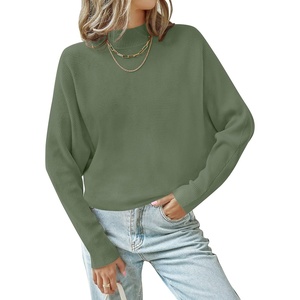 image:imageZESICA Womens Fall Winter Turtleneck Long Batwing Sleeve SweatersOlive