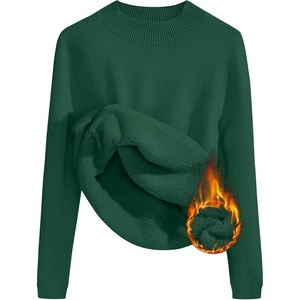 image:imageZESICA Womens Fleece Sherpa Lined Sweater Winter ClothesDarkgreen