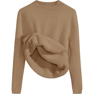 image:imageZESICA Womens Fleece Sherpa Lined Sweater Winter ClothesKhaki