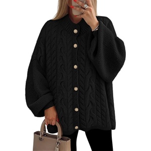 image:imageZESICA Womens Oversized Chunky Knit Cardigan Sweaters Fall FashionBlack