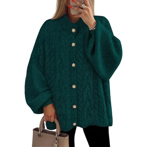 image:imageZESICA Womens Oversized Chunky Knit Cardigan Sweaters Fall FashionDarkgreen