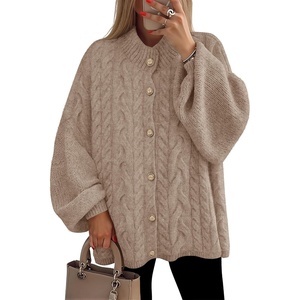 image:imageZESICA Womens Oversized Chunky Knit Cardigan Sweaters Fall FashionKhaki