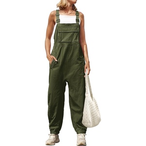 image:imageZESICA Womens Sleeveless Overalls Casual Adjustable Straps Pant JumpsuitsArmy Green