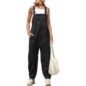 image:imageZESICA Womens Sleeveless Overalls Casual Adjustable Straps Pant JumpsuitsBlack