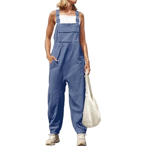 image:imageZESICA Womens Sleeveless Overalls Casual Adjustable Straps Pant JumpsuitsDusty Blue