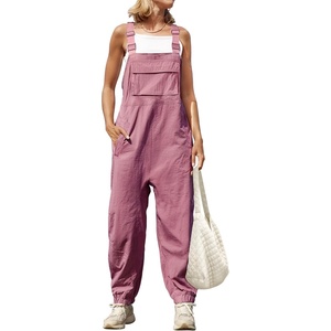 image:imageZESICA Womens Sleeveless Overalls Casual Adjustable Straps Pant JumpsuitsPink