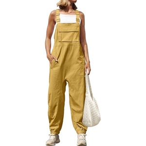 image:imageZESICA Womens Sleeveless Overalls Casual Adjustable Straps Pant JumpsuitsYellow