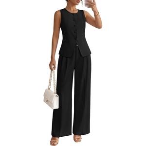 image:imageZESICA Womens Summer 2 Piece Suits Sets Work Office OutfitsBlack