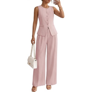 image:imageZESICA Womens Summer 2 Piece Suits Sets Work Office OutfitsPink