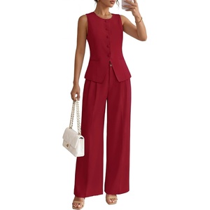image:imageZESICA Womens Summer 2 Piece Suits Sets Work Office OutfitsRed