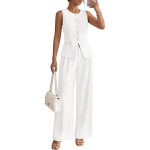 image:imageZESICA Womens Summer 2 Piece Suits Sets Work Office OutfitsWhite