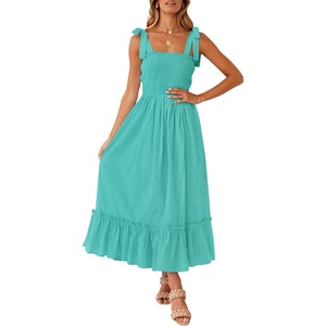 image:imageZESICA Womens Summer Boho Spaghetti Strap Maxi DressAqua