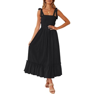 image:imageZESICA Womens Summer Boho Spaghetti Strap Maxi DressBlack