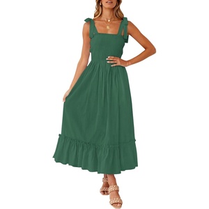 image:imageZESICA Womens Summer Boho Spaghetti Strap Maxi DressForestgreen