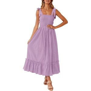 image:imageZESICA Womens Summer Boho Spaghetti Strap Maxi DressLavender