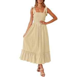image:imageZESICA Womens Summer Boho Spaghetti Strap Maxi DressLightyellow