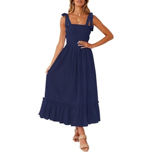 image:imageZESICA Womens Summer Boho Spaghetti Strap Maxi DressNavy