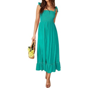image:imageZESICA Womens Summer Boho Spaghetti Strap Maxi DressPeacock
