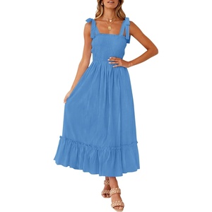 image:imageZESICA Womens Summer Boho Spaghetti Strap Maxi DressRoyalblue