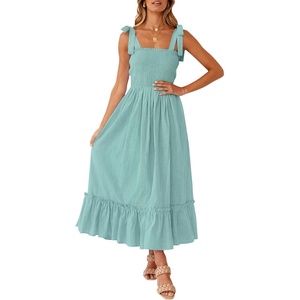 image:imageZESICA Womens Summer Boho Spaghetti Strap Maxi DressSage