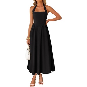 image:imageZESICA Womens Summer Sleeveless Halter Wedding Guest Maxi DressBlack