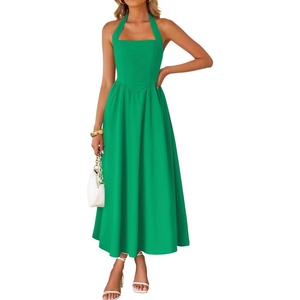 image:imageZESICA Womens Summer Sleeveless Halter Wedding Guest Maxi DressGreen