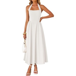 image:imageZESICA Womens Summer Sleeveless Halter Wedding Guest Maxi DressIvory