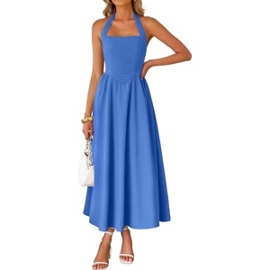 image:imageZESICA Womens Summer Sleeveless Halter Wedding Guest Maxi DressRoyalblue