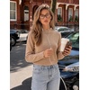 image:imageZESICA Fall 2026 Scalloped Mock Neck Pullover Sweaters for WomenAlmond