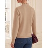 image:imageZESICA Fall 2026 Scalloped Mock Neck Pullover Sweaters for WomenAlmond
