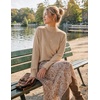 image:imageZESICA Fall 2026 Scalloped Mock Neck Pullover Sweaters for WomenAlmond