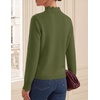 image:imageZESICA Fall 2026 Scalloped Mock Neck Pullover Sweaters for WomenArmygreen