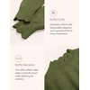 image:imageZESICA Fall 2026 Scalloped Mock Neck Pullover Sweaters for WomenArmygreen