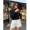 image:imageZESICA Fall 2026 Scalloped Mock Neck Pullover Sweaters for WomenBlack