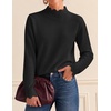 image:imageZESICA Fall 2026 Scalloped Mock Neck Pullover Sweaters for WomenBlack